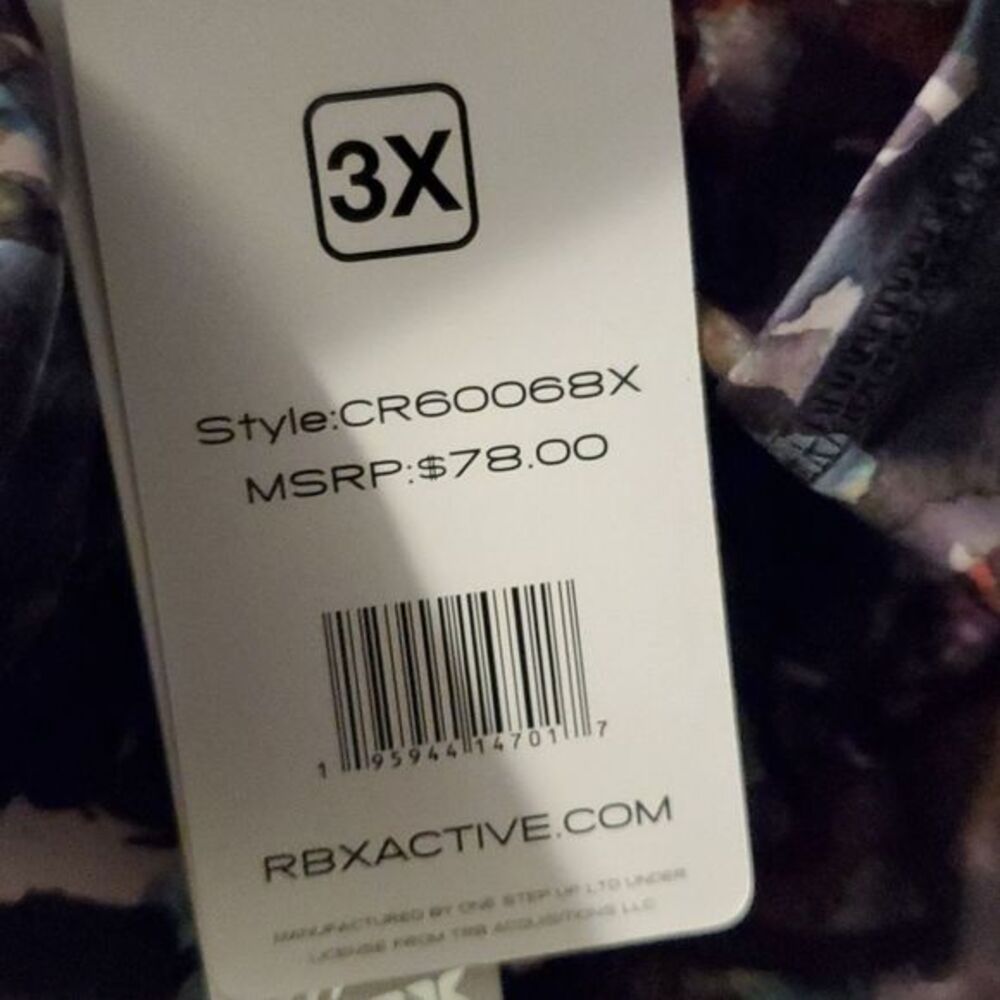 RBX Active 3X High Waisted Full Length Leggings‎ Multi Abstract Compression NWT - Picture 6 of 11